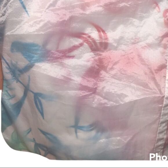 FILA Women’s Pastel Rainbow Bird Print Windbreaker Jacket Size Small - Picture 4 of 9